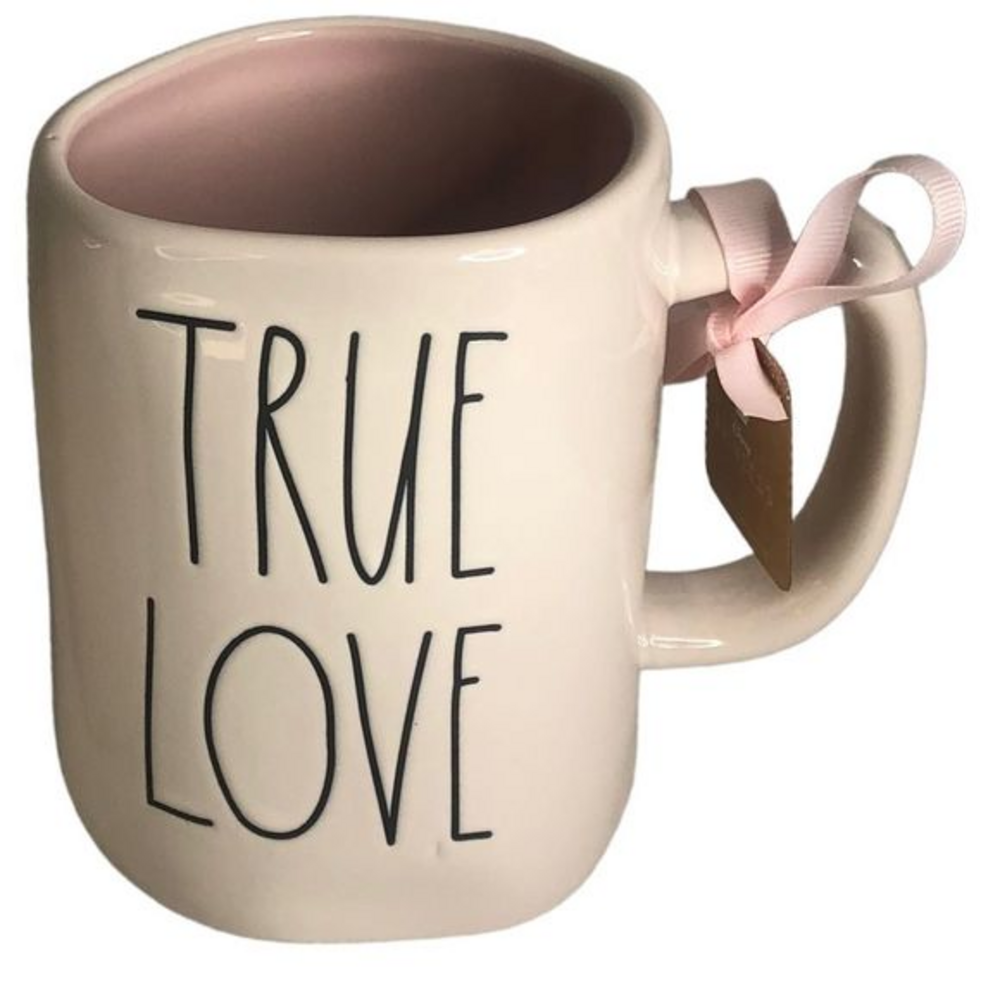 Disney Princess Rae Dunn True Love Rose Coffee Mug‎ Pink Interior